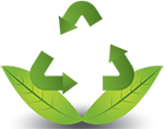 Recycling symbol with leaves